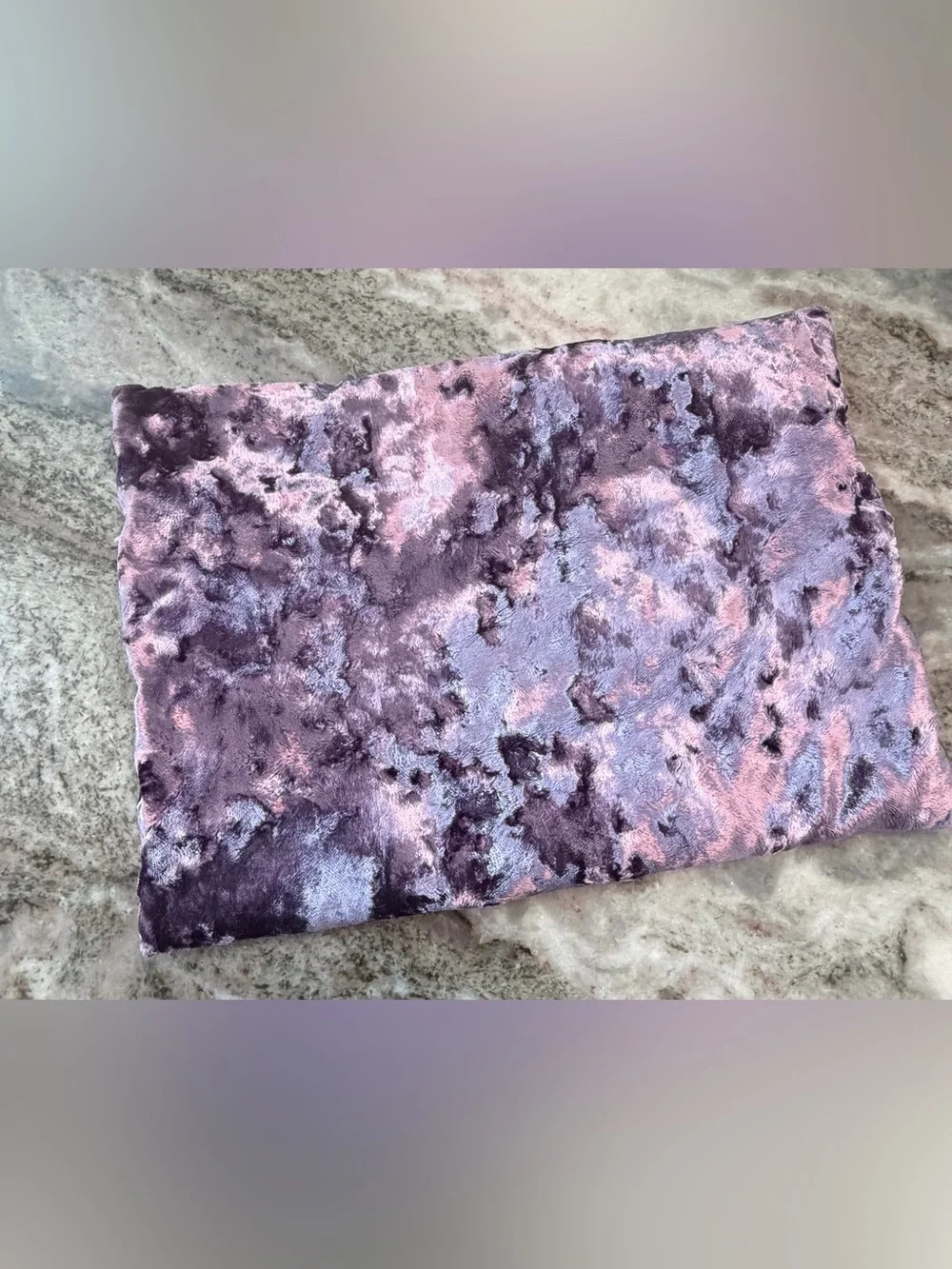 Makeup Junkie Bags Large Purple Crushed Velvet Cosmetic Pouch Zip Makeup Bag